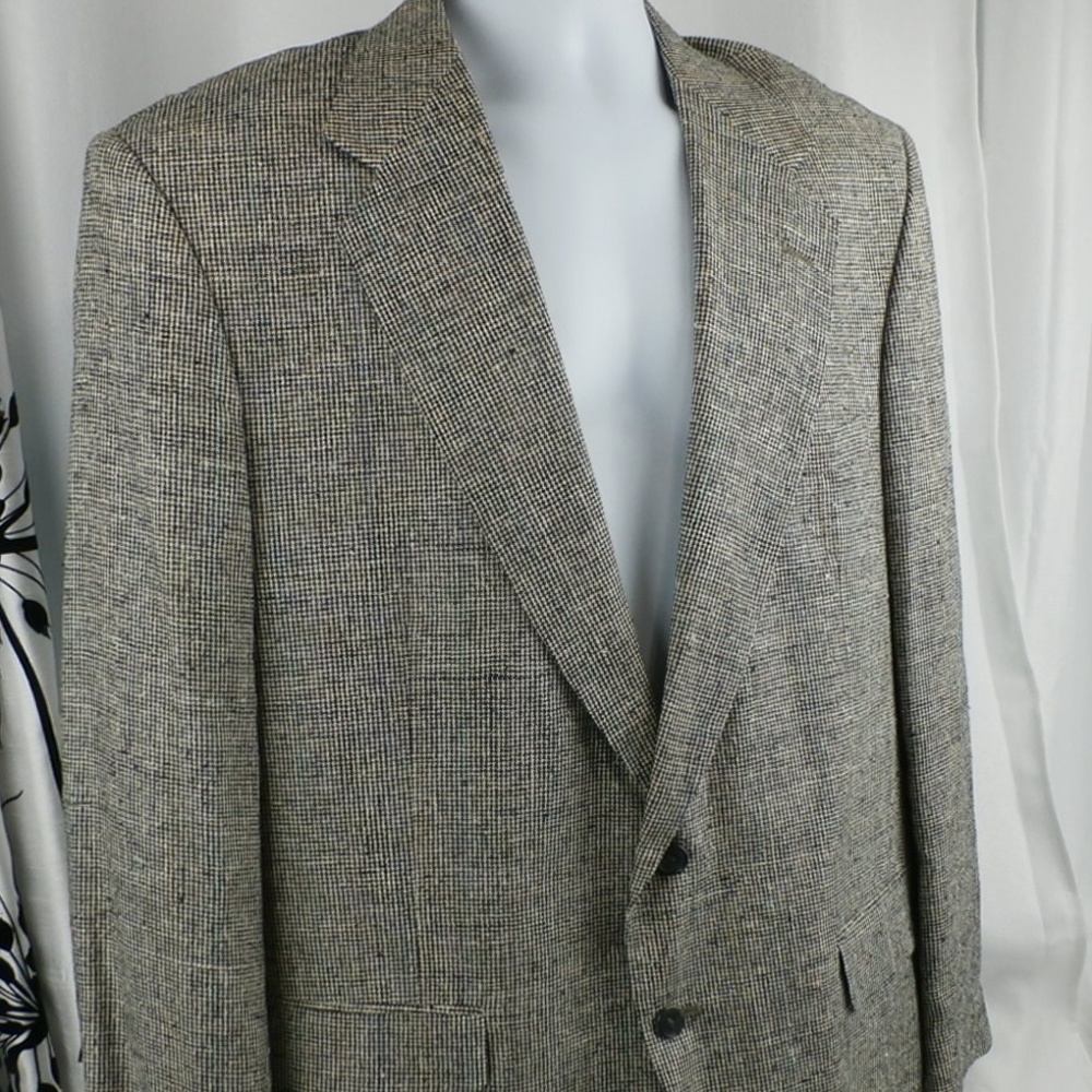 Towncraft Silk Houndstooth Men's Blazer 44 Long